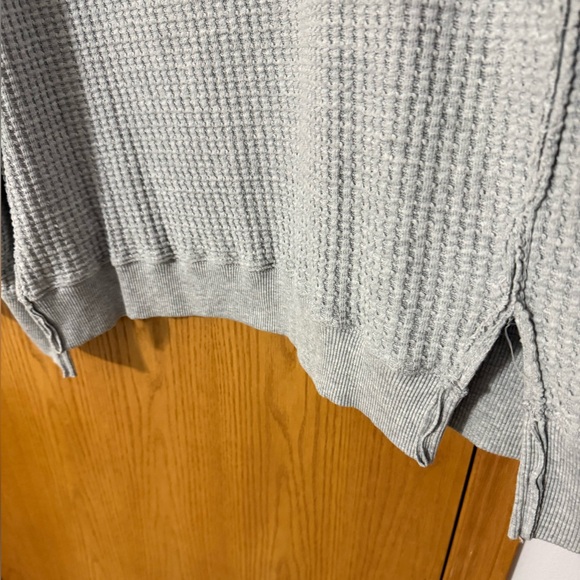 Gray V-Neck Women's Sweater - Picture 4 of 4